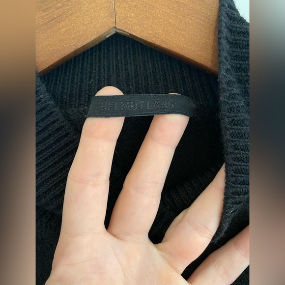 HELMUT LANG - Black Long Sleeve Mock Neck Sweater - Picture 4 of 6